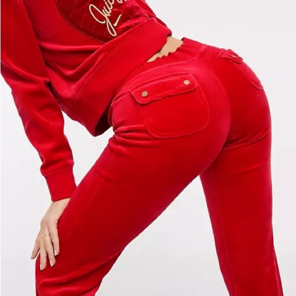 red low rise juicy couture pants
